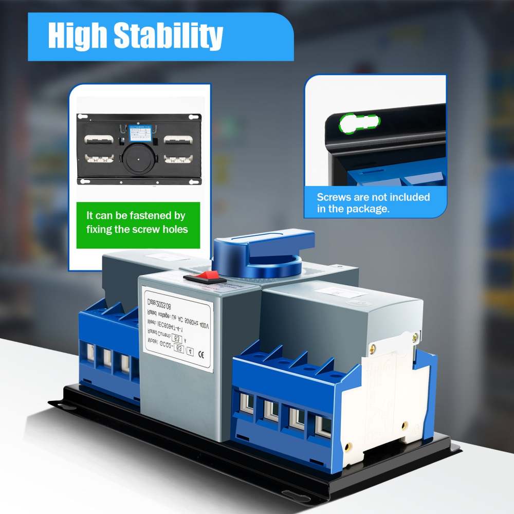 Interruttore Trasferimento Automatico Doppia Alimentazione ZGQ5-100/4P 220V | Per Emergenza Elettrica | Guida DIN