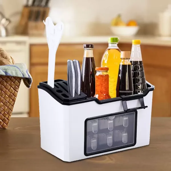 Küchenregal Arbeitsplatte Gewürzregal Multifunktionales Küchenregal Gewürzaufbewahrungsbox Messerhalter Stäbchen Caddy Küchenregal Arbeitsplatte Gewürzregal Multifunktionales Küchenregal Gewürzaufbewahrungsbox Messerhalter Stäbchen Caddy