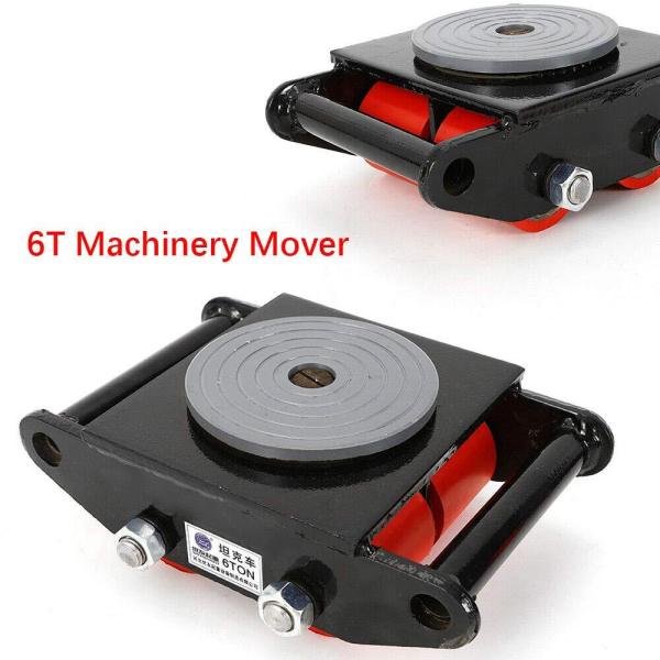 6T 13200lb Carrello di trasporto industriale, ruote per carichi pesanti, 4 ruote tonde in acciaio