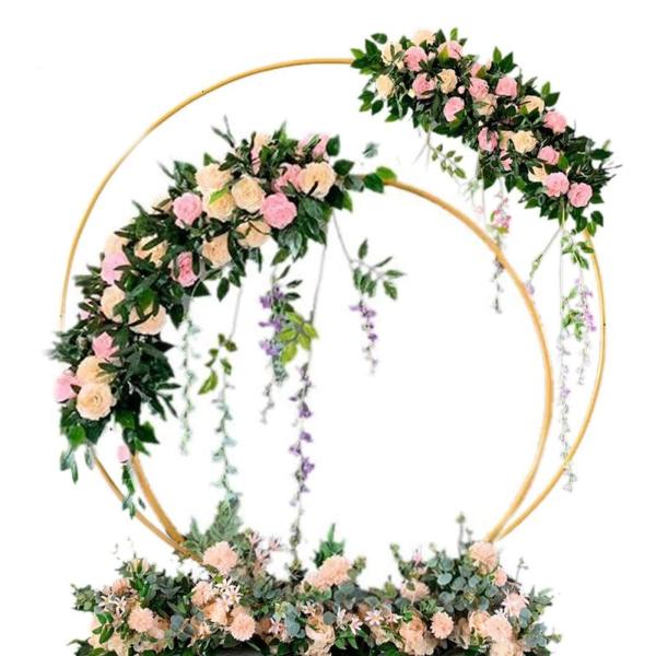 ArcoDa Giardino Per Matrimonio, Kit Arco Rotondo Grande Per Palloncini Con Base Di Supporto, Sfondo Ad Arco In Metallo Dorato, Arcos Matrimonio Per Compleanno Decorazione Di Nozze(White,200cm