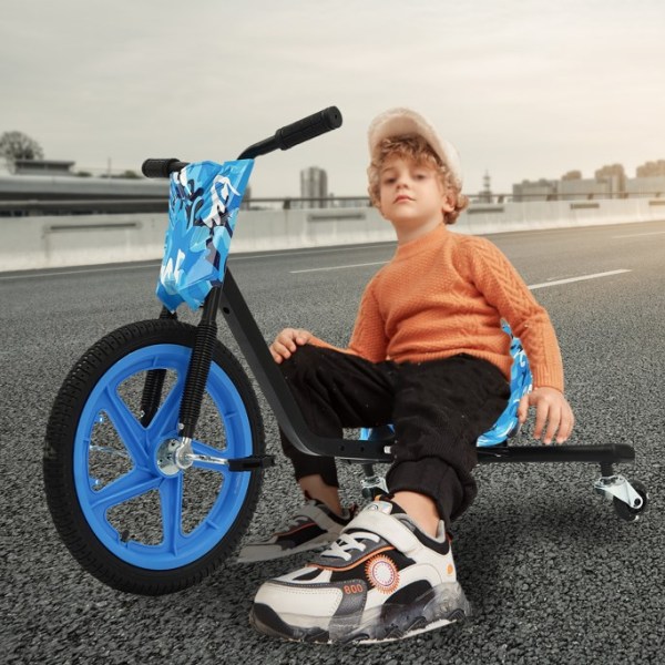 Drift Scooter 16" Drift Trike Bike 360 gradi Drift Kart Classic veicolo per bambini Drifter triciciclo, blu